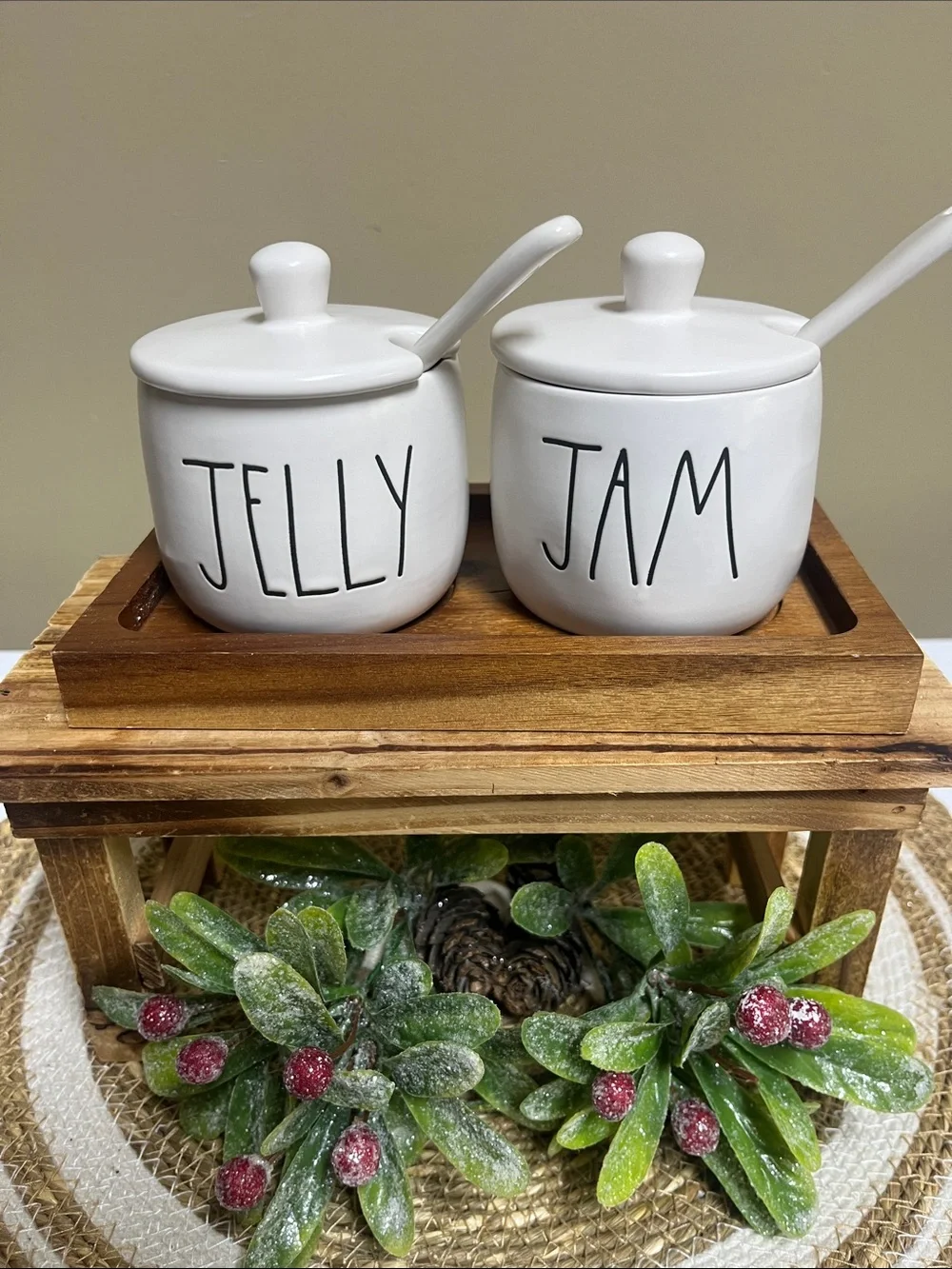 Rae Dunn Jam/Jelly Ceramic Jar Set